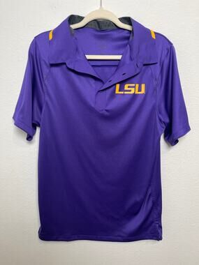 Nike Dri-FIT LSU Tigers Purple Polo Shirt Men’s Size Medium NCAA College Golf